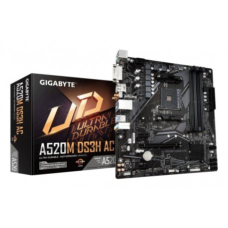 GIGABYTE A520M DS3H AC Placa Base - Procesadores AMD Ryzen Serie 5000