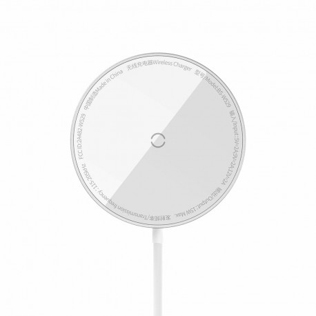 Baseus Simple Mini3 Teléfono móvil, Smartphone Blanco USB Cargador inalámbrico Interior