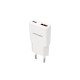 Nanocable Cargador USB-C/PD 20W + USB-A/QC 20W, Blanco
