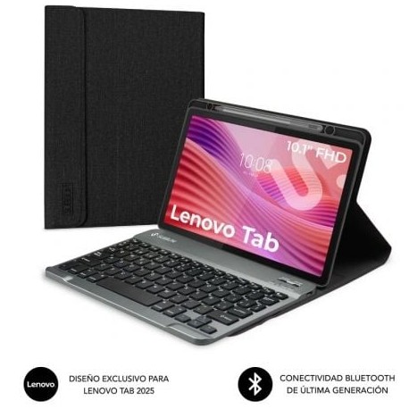 Funda con Teclado Subblim Shock Case Lenovo Tab 10.1 2025/ Negra