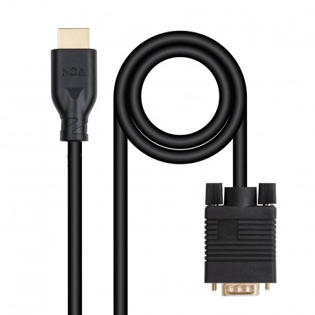Nanocable Cable conversor VGA/M a HDMI/M, Negro, 1.8m