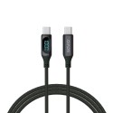 Savio USB-C - USB-C cable with display CL-174 1 m black cable USB USB 3.2 Gen 1 (3.1 Gen 1) USB C Negro