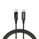 Savio USB-C - USB-C cable with display CL-174 1 m black cable USB USB 3.2 Gen 1 (3.1 Gen 1) USB C Negro
