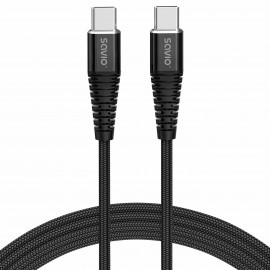 Savio CL-159 cable USB USB 2.0 1 m USB C Negro
