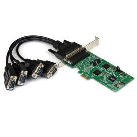 StarTech.com Tarjeta Adaptadora PCI Express PCIe de 4 Puertos Serie Serial Combo RS232 y RS485 RS 422 DB9 PEX4S232485