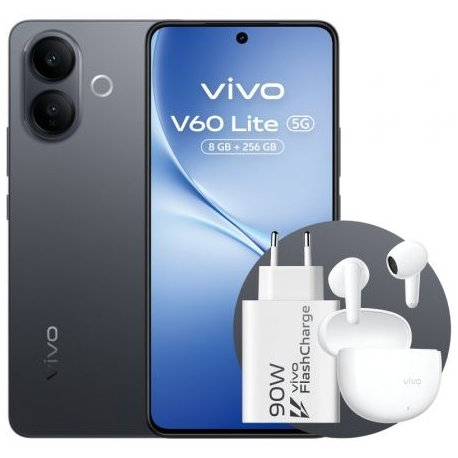 VIVO - Smartphone Vivo V60 Lite 8GB/ 256GB/ 6.77/ 5G/ Negro/ Incluye Cargador 90W y Buds - 5671245