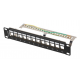 PATCH PANEL LANBERG 12 PUERTOS 1U RACK 10 FTP PARA MODULOS KEYSTONE NEGRO