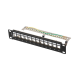 PATCH PANEL LANBERG 12 PUERTOS 1U RACK 10 FTP PARA MODULOS KEYSTONE NEGRO