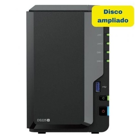 NAS Synology Diskstation DS225+/ 2 Bahías 3.5- 2.5/ 2GB DDR4/ 8TB/ Formato Torre