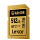 LEXAR 512GB PROFESSIONAL ARMOR GOLD SDXC UHS-II CARDS,  UP TO 280MB/S READ 210MB/S WRITE C10 V60 U3,STAINLESS STEEL CASING, IP68