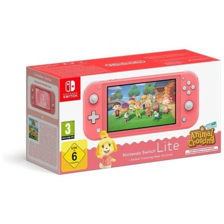 Nintendo Switch Lite Coral + Juego Nintendo Animal Crossing New Horizons