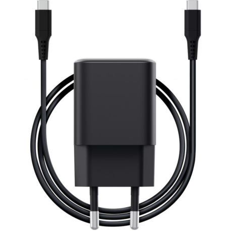 CARGADOR PARED/VIAJE USB-C 65W + CABLE USB-C ULTRARREDUCIDO 2 M MAXO NEGRO TRUST