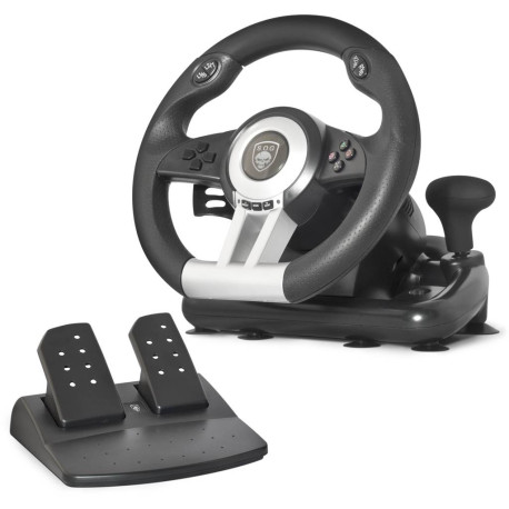 Spirit of Gamer Race Wheel Pro Volante + Pedales PC,Playstation 2,Playstation 3 Negro, Plata