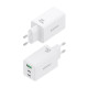 AISENS Cargador GaN 65W, 2xUSB-C PD3.0 QC4.0, 1xUSB-A QC3.0, Blanco