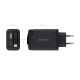 AISENS Cargador GaN 65W, 1xUSB-C Cable Retractil, 1xUSB-C PD3.0, 1xUSB-A QC3.0, Negro