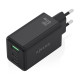 AISENS Cargador GaN 65W, 2xUSB-C PD3.0 QC4.0, 1xUSB-A QC3.0, Negro