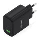 AISENS Cargador GaN 45W, 1xUSB-C PD3.0 QC4.0, 1xUSB-A QC3.0, Negro