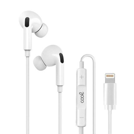 COOL AURICULARES BLANCOS STEREO CON MICRO IPHONE - GOMA IN-EAR (LIGHTNING BLUETOOTH)