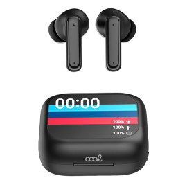 COOL AURICULARES STEREO BLUETOOTH EARBUDS LCD AMBIENT NEGRO