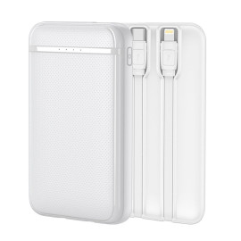 COOL BATERIA EXTERNA POWER BANK 5000 MAH (2 CABLES: TIPO C / LIGHTNING) BLANCO