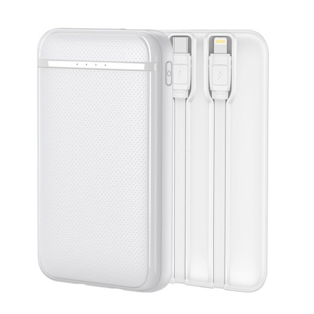 COOL BATERIA EXTERNA POWER BANK 5000 MAH (2 CABLES: TIPO C / LIGHTNING) BLANCO