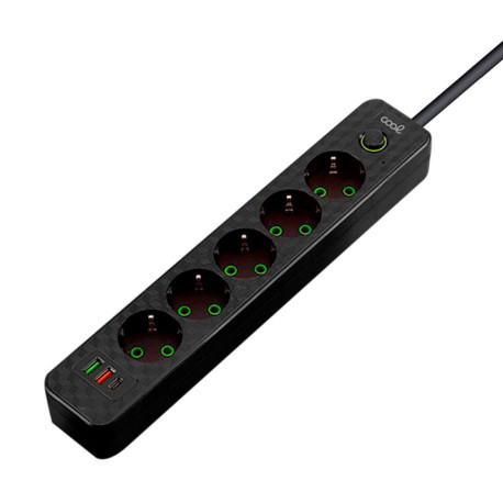 COOL - COOL CARGADOR UNIVERSAL MULTIPUERTO (REGLETA 7 PUERTOS) NEGRO