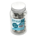 Pinzas metálicas Silver Gloss 19mm Bote de Cristal con Tapa 20 unidades