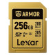 LEXAR 256GB PROFESSIONAL ARMOR GOLD SDXC UHS-II CARDS,  UP TO 280MB/S READ 210MB/S WRITE C10 V60 U3,STAINLESS STEEL CASING, IP68
