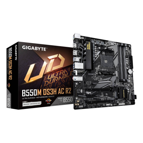 GIGABYTE B550M DS3H AC R2 Placa base - Procesadores AMD Ryzen 5000, VRM de 5+3