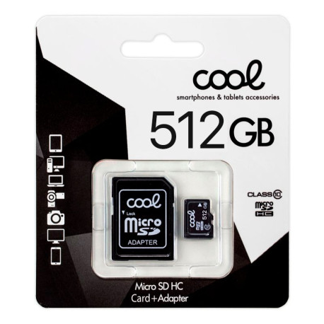 COOL TARJETA MEMORIA MICRO SD CON ADAPTADOR X512 GB (CLASE 10)