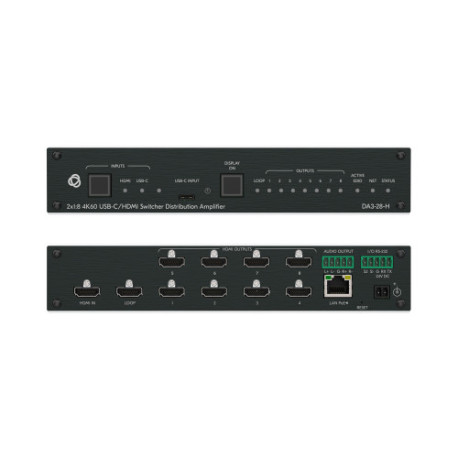 KRAMER AVSM 2X1:8 4K60 USB-C/HDMI SWITCHER DISTRIBUTION AMPLIFIER- DA3-28-H (10-00002890)