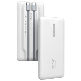 COOL BATERIA EXTERNA UNIVERSAL POWER BANK 10.000 MAH PD 22.5W (2 CABLES) BLANCO
