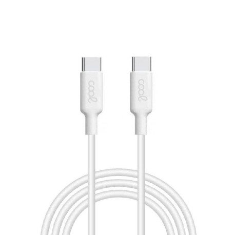 COOL CABLE USB  TIPO-C A TIPO-C (1 METRO) 3 AMP BLANCO