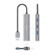 AISENS USB3.0 Dock USB-A A Ethernet Gigabit + Hub 3xUSB-A, Gris, 15cm