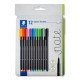 Staedtler 334 C12 rotulador de punta fina Superfino Negro, Azul, Verde, Gris, Azul claro