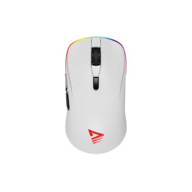 Savio RIFT WHITE gaming mouse RGB Dual Mode ratón Juego mano derecha Bluetooth + USB Type-C Óptico 10000 DPI