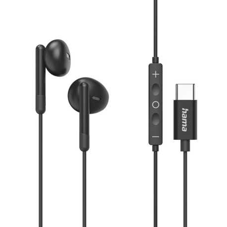 Hama Classy Auriculares Alámbrico Dentro de oído Llamadas/Música USB Tipo C Negro