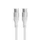 Ksix Cable de carga y datos , 1m, USB-C a USB-C, Carga ultrarrápida 60W, Silicona, Puertos Aleación de aluminio, Blanco