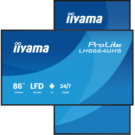 iiyama LH8664UHS-B3AG pantalla de señalización Pantalla plana para señalización digital