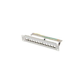 PATCH PANEL LANBERG 12 PUERTOS 1U RACK 10 FTP PARA MODULOS KEYSTONE GRIS
