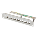 PATCH PANEL LANBERG 12 PUERTOS 1U RACK 10 FTP PARA MODULOS KEYSTONE GRIS