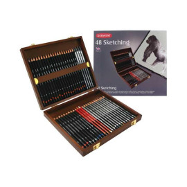 CAJA MADERA 48 LAPICES DERWENT SKETCHING
