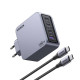 Ugreen Nexode Pro 160W GaN Charger with USB-C Cable Universal Negro, Gris Corriente alterna Carga rápida Interior