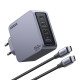 Ugreen Nexode Pro 160W GaN Charger with USB-C Cable Universal Negro, Gris Corriente alterna Carga rápida Interior