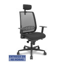 Silla Alares sincro malla negra bali negro brazo regulable base acero negro