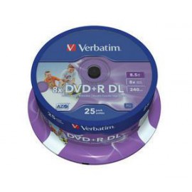 Verbatim DVD+R Double Layer Inkjet Printable 8x