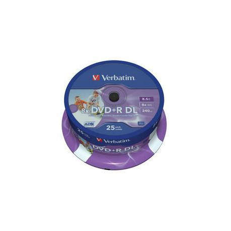 Verbatim DVD+R Double Layer Inkjet Printable 8x