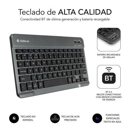 SUBBLIM SUBKT3-BTS070 funda para tablet 27,9 cm (11'') Libro Negro