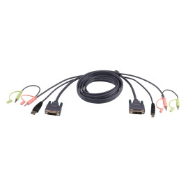 ATEN Cable KVM DVI-D USB dual link de 1,8 m