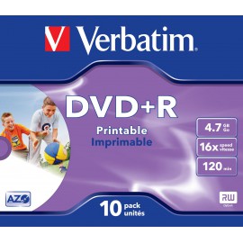 Verbatim DVD R Wide Inkjet Printable ID Brand 43508